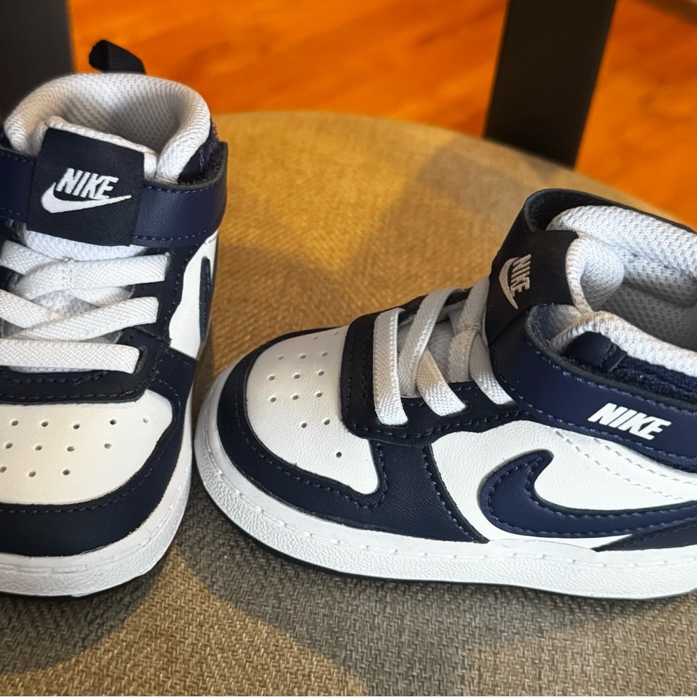 Nike Kids' White and Blue Sneakers